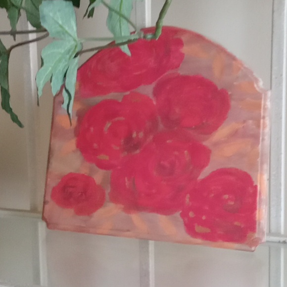 Hand painted Rose Wooden Plaque - Picture 6 of 7